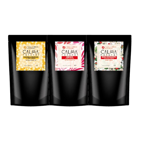 Pack Puro Beneficio <br><h3 class="subproducto">Manzanilla Primavera - Hibisco - Rosa Mosqueta Cascarilla Roja</h3>